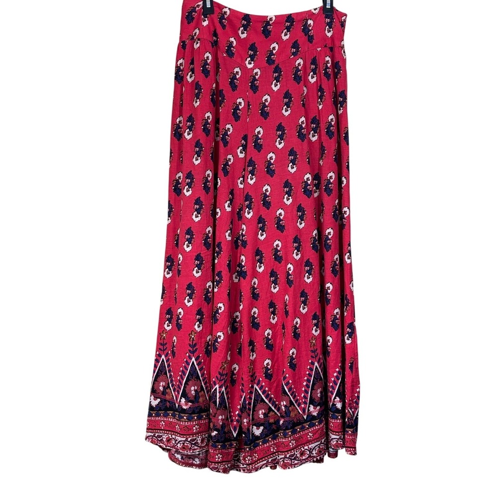 Free People Extreme Wide Leg Pants LInen Blend Large Boho Eclectic Festival